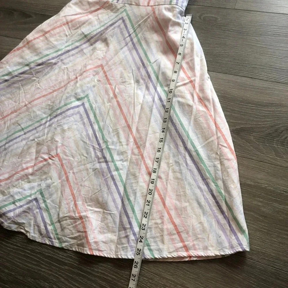 New York And Company Pastel Rainbow Stripe Halter Dress Size Small - Picture 6 of 14